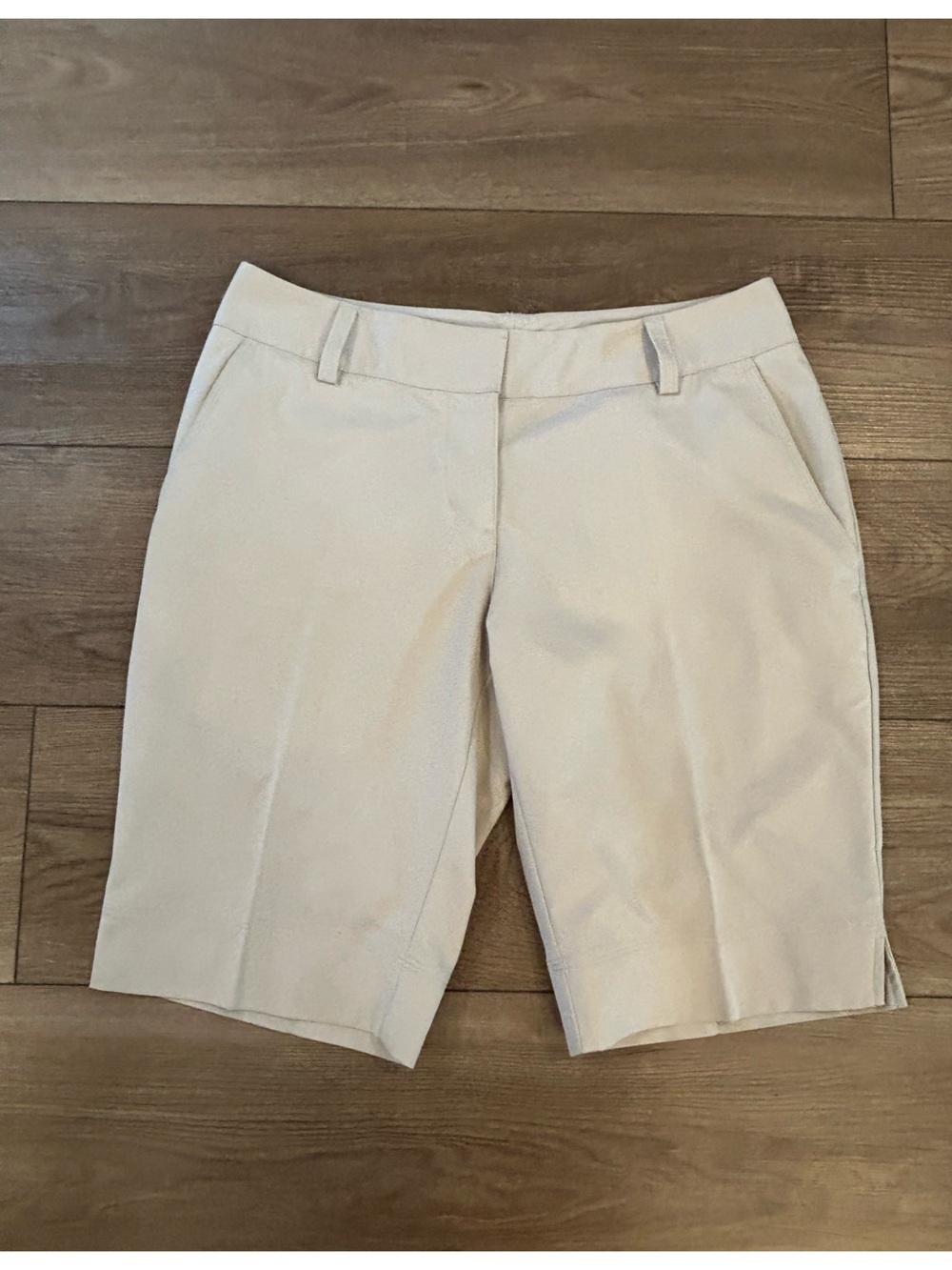Adidas Climalite Golf Shorts Beige Khaki Performance Womens Size 4